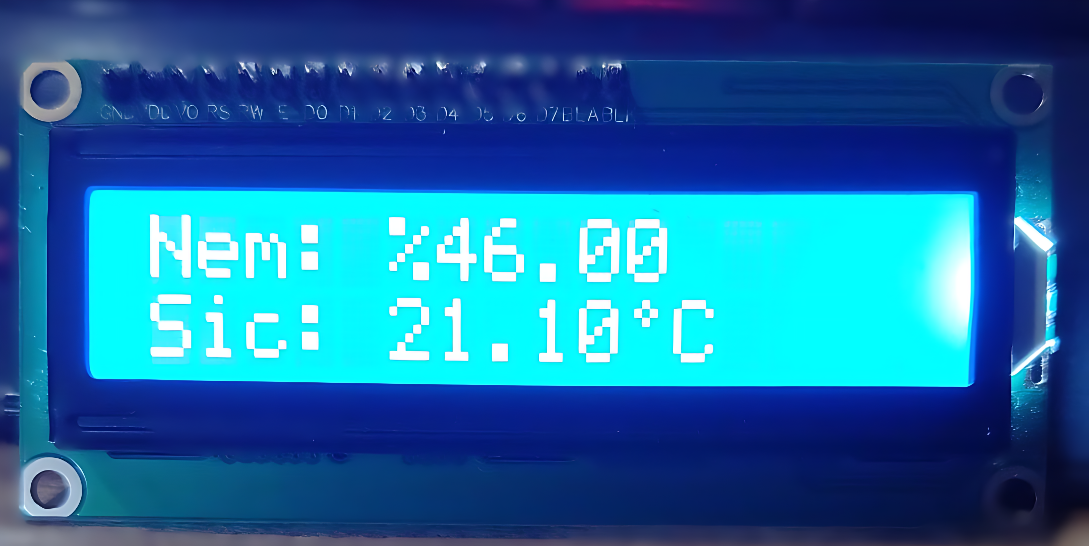 Arduino ile Özel Karakterli DHT11 Sıcaklık-Nem Ölçer (I2C LCD)